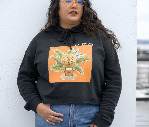 PAMANA PEACOCK CHAIR CROP HOODIE - Image 3